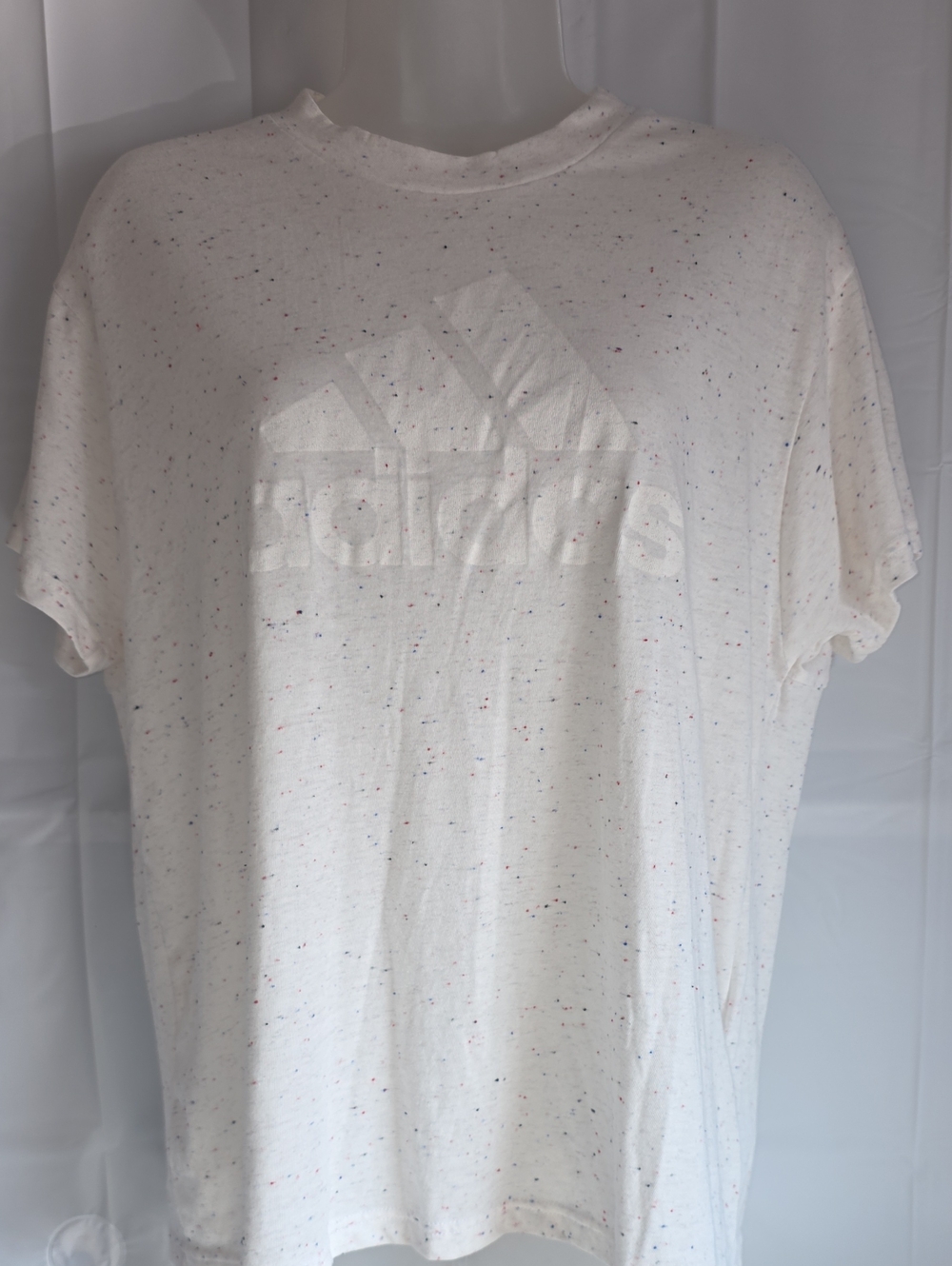 adidas White Speckled Logo T-Shirt